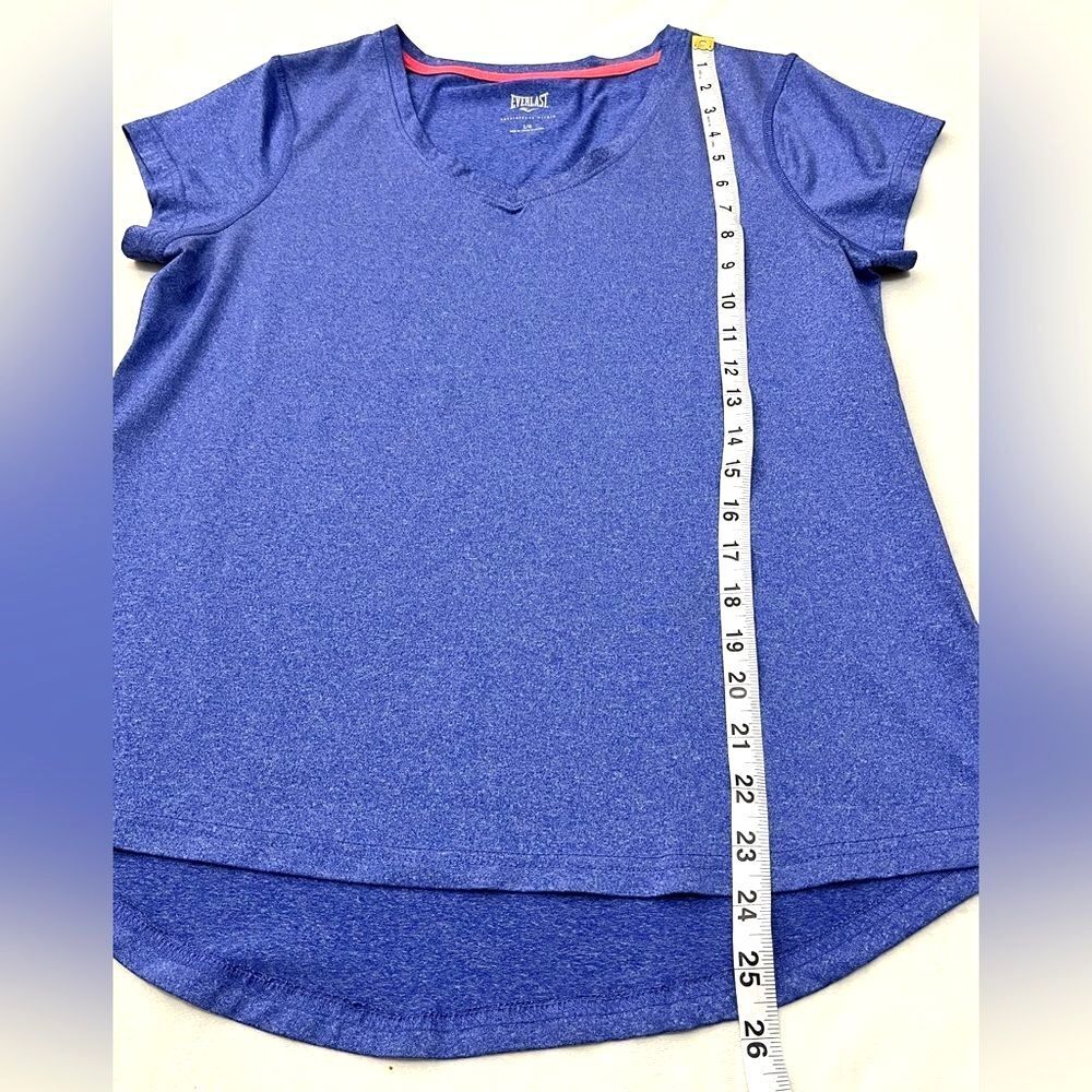Everlast Blue Top V-Neck T-shirt Women's Polyester + Spandex Short Sleeve Tee - Picture 9 of 14